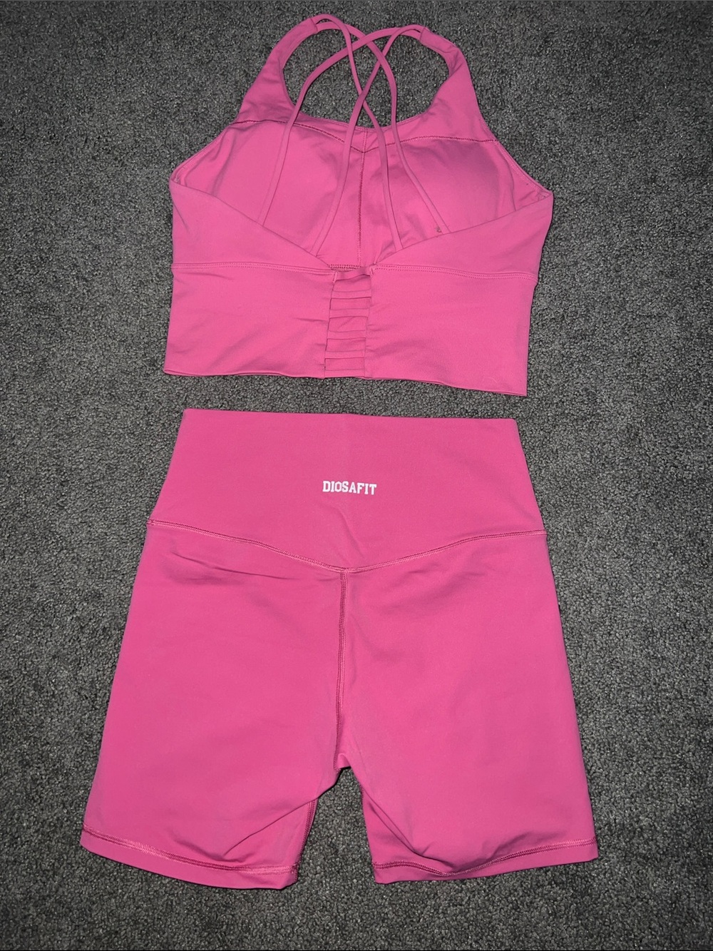 DIOSAFIT Pink High-Waist Athletic Bike Shorts